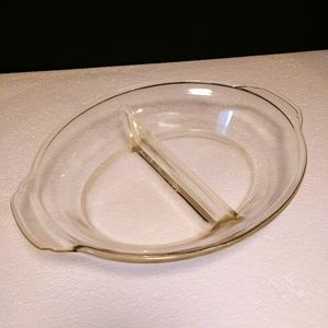 Pyrex Vintage Spilt Clear Glass Server Dish 468